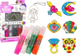 Vitražni privjesci za bojanje – set od 6 kom s bojama koje se suše