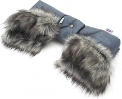 Navlaka za ruke za kolica 2-u-1 s krznenim – plava