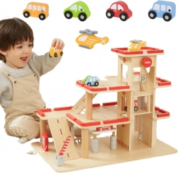 Drvene parkirne garaže s dizalom i vozilima VIGA