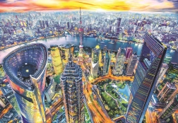 Puzzle Pogled na Šangaj 2000 dijelova