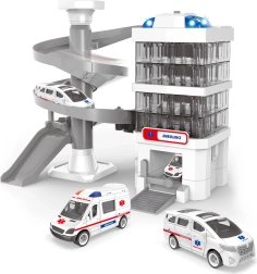 Igraći set Hitna pomoć s bolničkom zgradom, svjetlosnim i zvučnim efektima