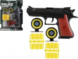 Plastični pištolj na čepiće s mecima i metama 17 cm