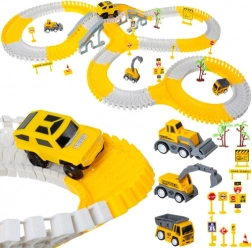 set građevnih staza s automobilima, 255 dijelova, građevinska tematika