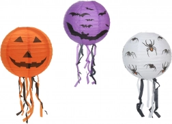 Papirnati halloween lampion kugla sa resicama 30 cm, 3 motiva