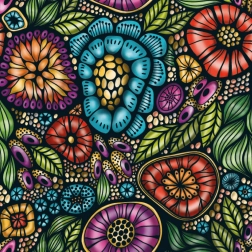 Curiosi kvadratne puzzle Q Life šareni cvjetovi 72 dijela