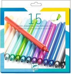 Djeco flomasteri s tankim vrhom, 15 kom