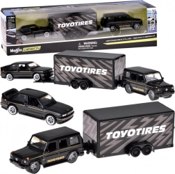Maisto set metalnih modela 1:64 Mercedes-Benz G (1988) i BMW M3 E30 s prikolicom