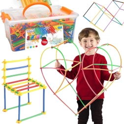 Woopie Building Set with Colorful Straws, 1200 Pieces