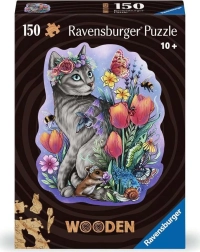 Drvene obrisne puzzle Čarobna mačka 150 dijelova Ravensburger