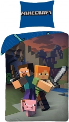 Posteljina Minecraft 140 × 200 cm + 70 × 90 cm