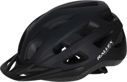 Biciklistička kaciga Rallex s vizirom, crna, M 54–58 cm