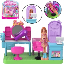 Barbie Mini BarbieLand - Frizerski salon s pomičnom mini lutkom Barbie
