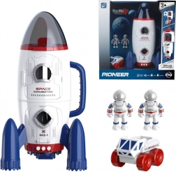 Svemirska raketa sa svjetlosnim efektima i astronautima 29,1 × 15,8 × 15 cm