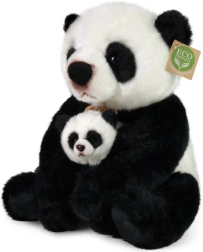 Plišana panda s mladunčetom 27 cm eco‑friendly