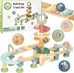 Woopie Green drvena staza za kuglice s glazbenim efektima i ksilofonom FSC