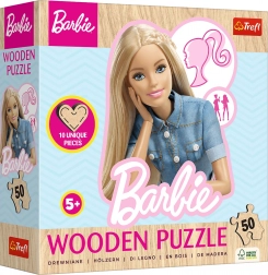 Trefl drvene obrisne puzzle s motivom Barbie, 50 dijelova