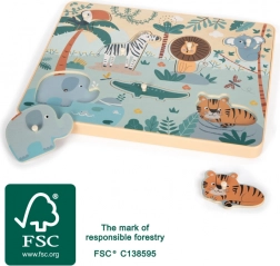 Small Foot zvučna slagalica s umetanjem Safari