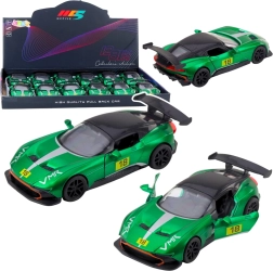 Metalni trkaći autić 1:32 s pull-back pogonom i otvarajućim vratima – zeleni