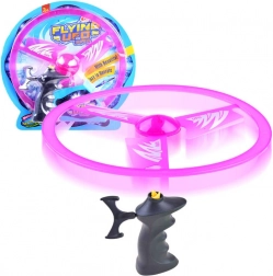 Leteći disk s izbacivačem i svjetlosnim efektom – Ružičasta