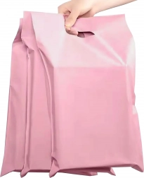 Ružičaste plastične poštanske kuverte s ručkom 540 × 700 + 70 mm, 50 kom