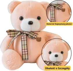 Krem plišani medo s mašnom 23 cm