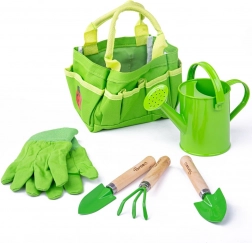 Dječji vrtni set u platnenoj torbi BIGJIGS TOYS – zeleni
