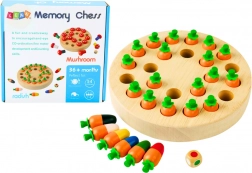 Obiteljska memorijska igra s mrkvama Drvena