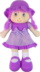 Tekstilna mazna lutka ljubičasta, prugasta, 50 cm
