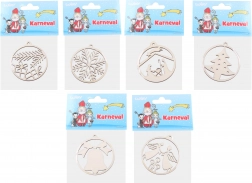 Drvena božićna ukrasna kuglica 63 mm