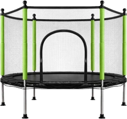 Dječji trampolin sa zaštitnom mrežom i lopticama, 140 cm, zeleni