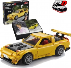 Konstrukcijski set CaDA Mazda RX-7 FD3S Initial D – žuti gradski auto 35 cm, 1655 dijelova