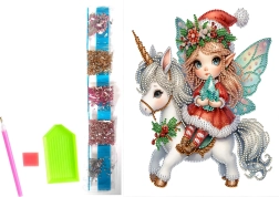 dijamantno slikanje na platnu božićni vilenjak 23 × 30 cm