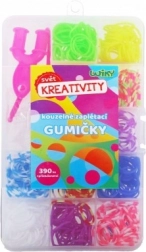 Set za izradu narukvica – šarene gumice s priborom u plastičnoj kutiji