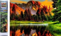 Dijamantno slikanje Zalazak sunca na jezeru 30x40 cm