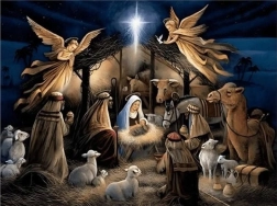 Dijamantno slikanje Sveta noć u Betlehemu 30 × 40 cm