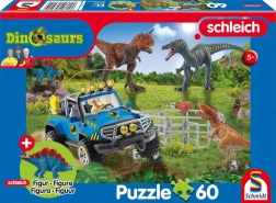 Puzzle SCHMIDT SCHLEICH pretpovijesni divovi, 60 dijelova + figurica