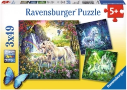 RAVENSBURGER Puzzle Prekrasni jednorogovi 3x49 dijelova
