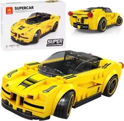 Tehnička građevna set sportskog automobila žute boje, 143 dijela s naljepnicama