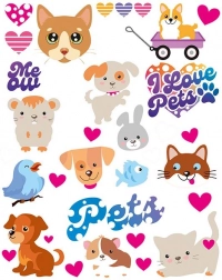 peglom zažežene životinjske naljepnice – veliki arak 20 × 30 cm