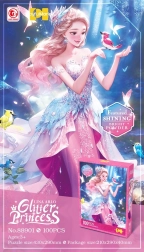 Puzzle od 100 dijelova ružičasta princeza sa sjajem