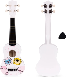 Dječje drveno ukulele s 4 najlonske žice i trzalicom ECOTOYS