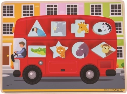 Bigjigs Toys umetni puzzle autobus sa životinjama