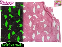 Children’s unicorn blanket that glows in the dark 100 × 150 cm - 1 piece