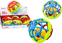 senzorička loptica s zvečkom, elastična i šarena