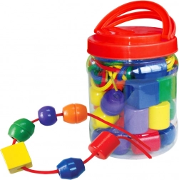 Velike drvene perle BABU za razvoj motorike i prepoznavanje boja