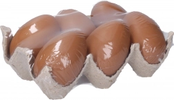 Dekorativna plastična jaja smeđa 6 cm, 6 kom