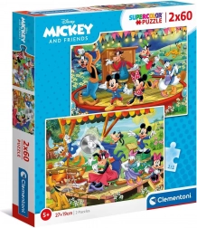 Puzzle 2x60 dijelova - Mickey i prijatelji