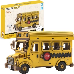 Puremind drveni 3D model školskog autobusa PEANUTS Snoopy – slagalica