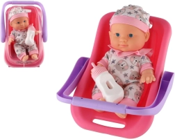 Bebina lutka u nosiljci s bočicom 22 cm