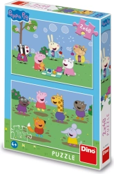 Puzzle 2u1 Pepa Pig/Prasica Pepa i prijatelji 2x48 dijelova u kutiji 19x27x4 cm